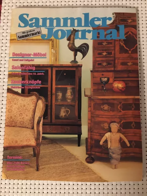 Sammler Journal Nr. 10 Oktober 1988 Designer-Möbel Schreibmöbel Tischglocken