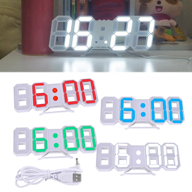 Digital LED Table Desk Night Wall Clock Alarm Watch 24/12 Hour Display lp