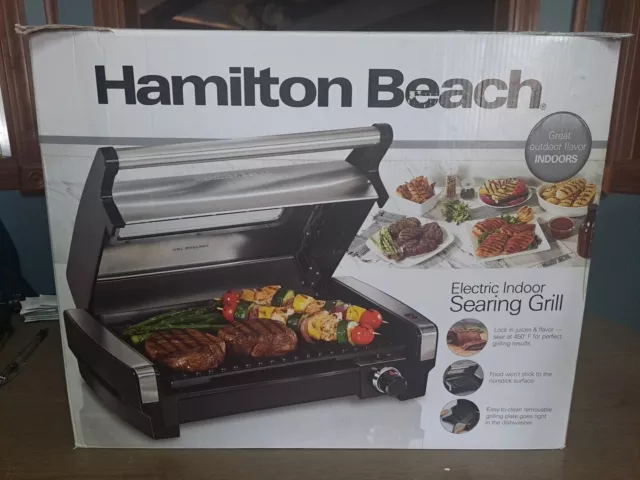 Hamilton Beach Electric Indoor Searing Grill W/ Removable Nonstick Ceramic Plate