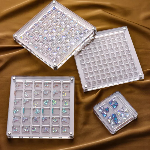36/64/100Grid Acrylic Magnetic Seashell Display Box Art DIY Crafts Jewelry Box