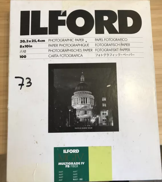 Ilford Multigrade IV FB 8*10 darkroom paper, 73 sheets