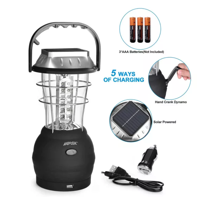 SOLAR PORTABLE RECHARGEABLE 36 LED Camping Lantern Outdoor Tent Hiking Lamp  $36.99 - PicClick
