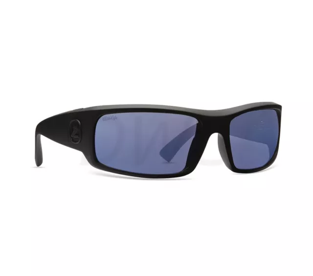 Von Zipper Kickstand Black Satin / WildLife Blue Chrome Polarized Sunglasses