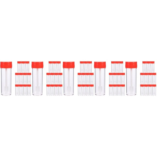 60 Pcs Sample Storage Tube Sample Tube Stool Sampling Tube Container Lid
