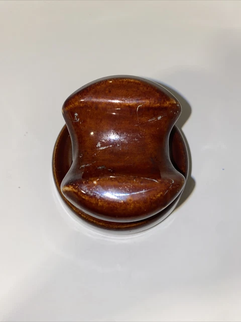 Vintage Pinco-2 223 High Voltage Insulator Electric Brown Ceramic Porcelain 5