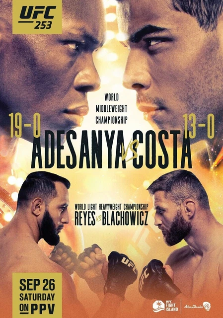 Adesanya Vs Costa Poster Locandina 45X32Cm || Arti Marziali Mma Ufc