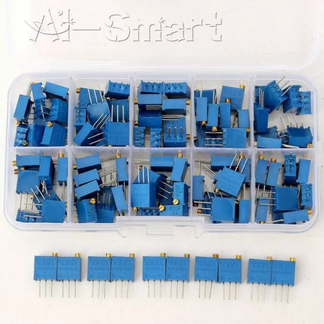 3296W Multi-turn 3296 Trimmer Potentiometer Variable Resistor Assorted Kit Box