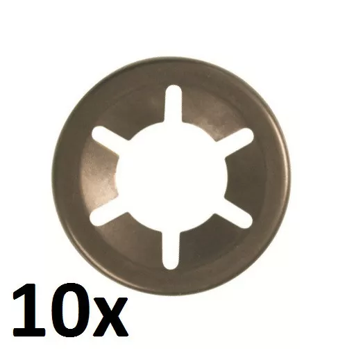 10 x Starlock acero barnizado 9,5mm 3/8'' pulgadas Arandela seguridad