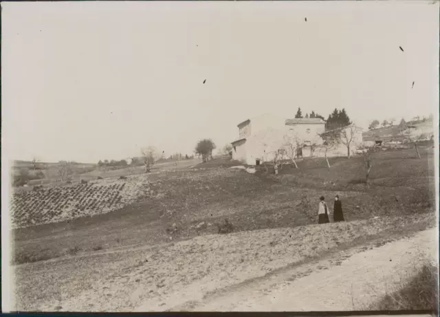 France, Paysage rural  Vintage citrate print. Tirage citrate  8x11  Circa