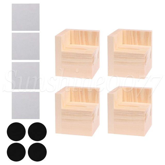 4 piezas elevador de pies cuadrados de madera para escritorio sofá cama muebles añadir 50 mm de altura 4 piezas elevador de pies cuadrados de madera para escritorio sofá cama muebles añadir 50 mm de altura