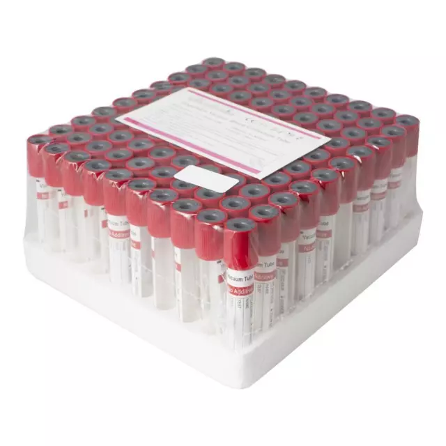 100 Carejoy Vacuum Blood Collection Tubes - Sterile Glass FDA Certified 5mL