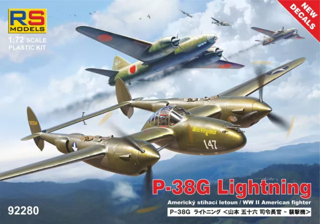 RS Models 92280 1:72 Lockheed P-38G Lightning 6 decal v. for USA, Portugal, Luft