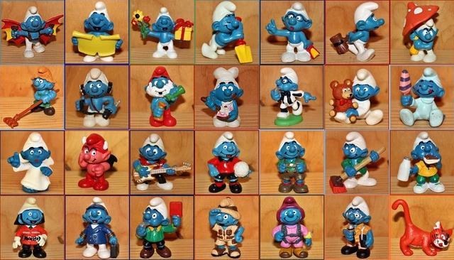 Figurine Schtroumpf : MATADOR JAUNE NO TOXICO Bléssé Bleu - TBE (Smurf Puffi