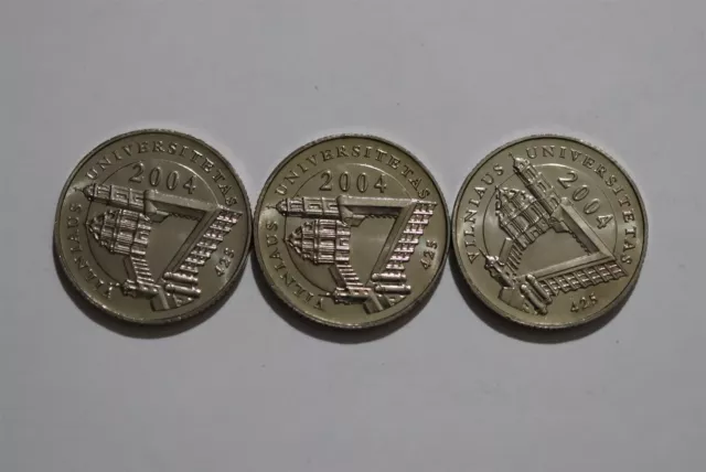 🧭 Lithuania 1 Litas 2004 High Grade - 3 Coins Lot B53 #217