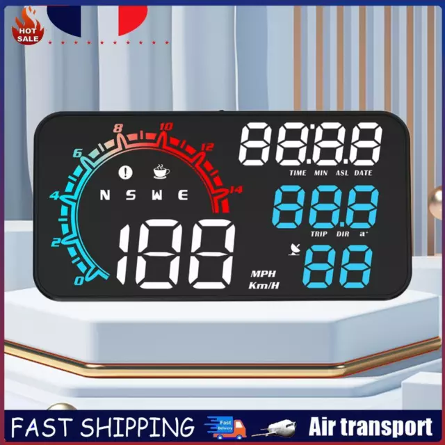 Car Digital HUD with Clock Smart Head Up Display for Vehicle Auto (colour) FR