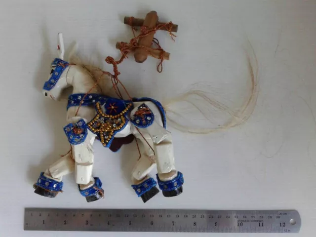 Thai Burmese handmade vintage marionette string horse puppet