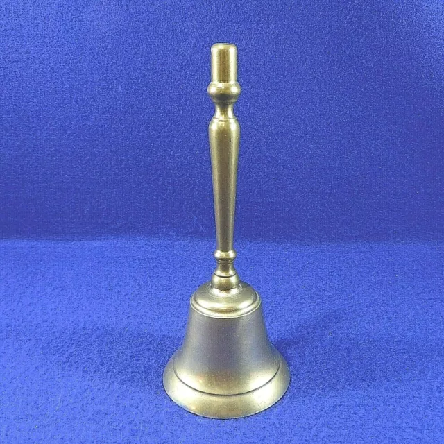 Large Vintage Brass Hand Bell with Brass Handle School Dinner Very Loud 7.25"