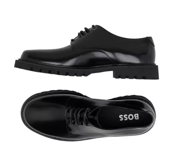 BOSS BY HUGO Boss Men's Leather Derby Shoes- Black - Size: 10 -New $225 ...