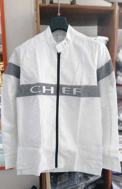 GIACCA CUOCO LOGO Chef BiancoGrigio Carine Outlet In Offerta EUR 16,90 -  PicClick IT