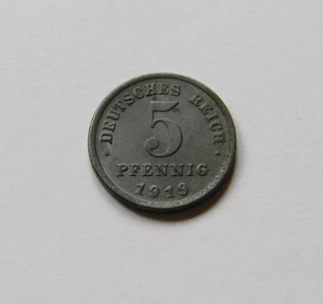 ERSATZMÜNZEN: 5 Pfennig 1919 F, J. 297, stempelglanz, III.