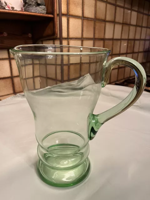 Vintage Green Glass Water Jug c1950's