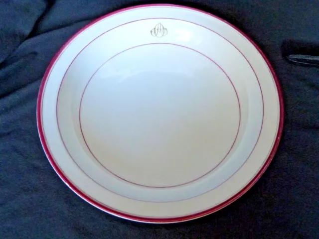 Grand Plat rond creux en Porcelaine de Paris XIXème Napoléon III monogramme AO