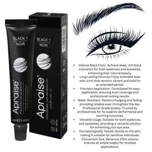 Apraise Professional Eyelash And Eyebrow Black Tint 20ml