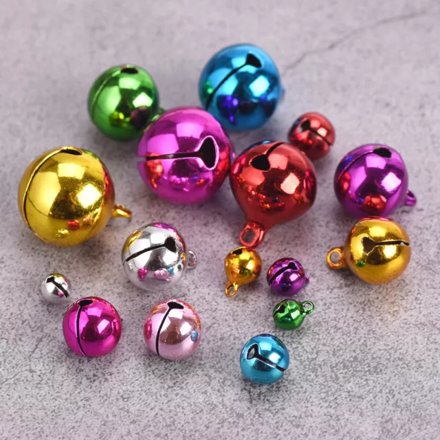 Silver Gold Bronze Metal Brass Jingle Bells Christmas Charm Loose Beads Gift DIY