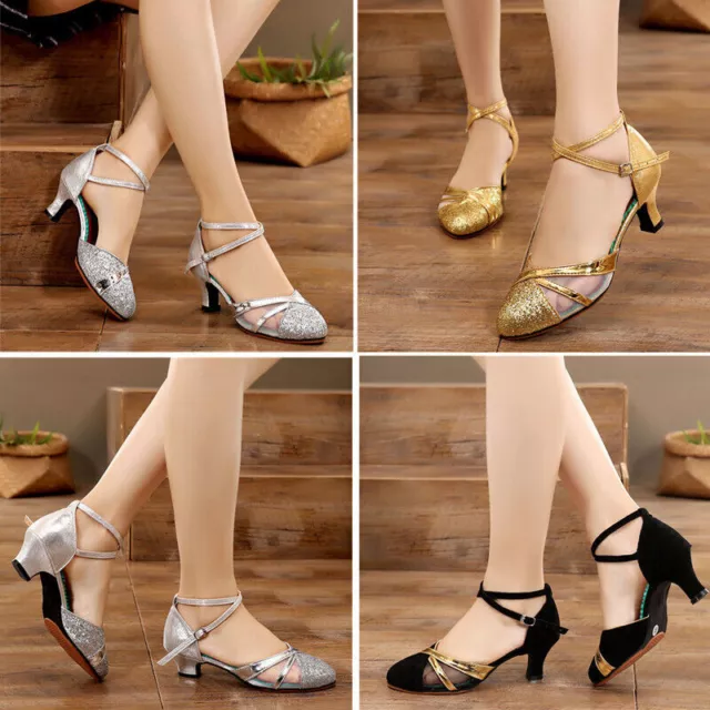 New Womens Ladies Low Heel Party Sandals Strappy Wedding Bridesmaid Shoes Size