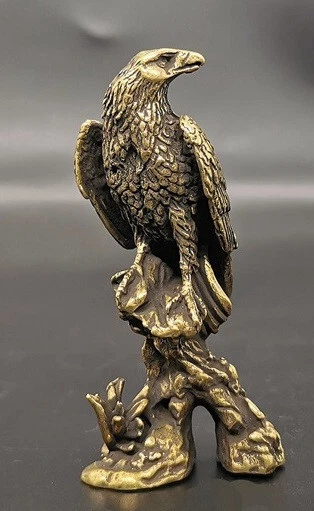 Antiker Adler massives Messing alter Goldkronleuchter Vintage viktorianischer Baum Vogel Retro