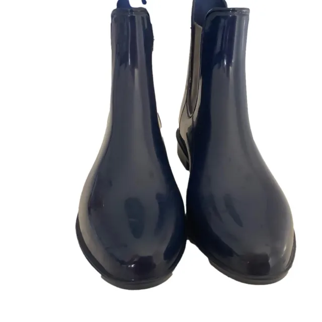 ralph lauren womens tally rubber short rain boots size 8 navy blue booties