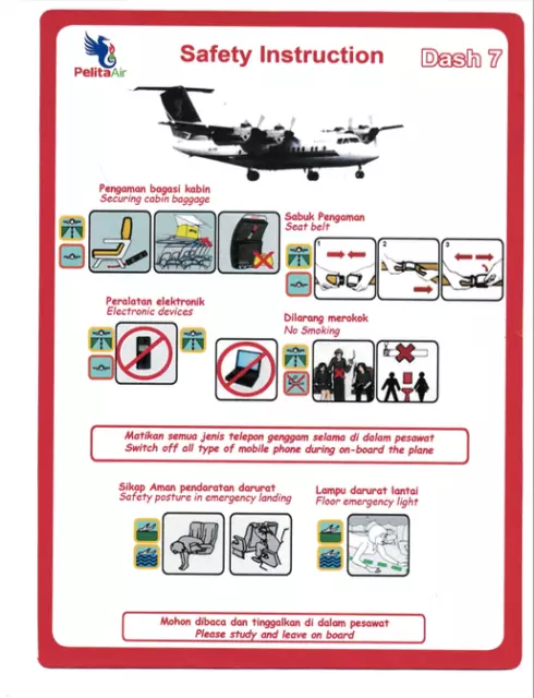 Safety card PelitaAir Dash 7