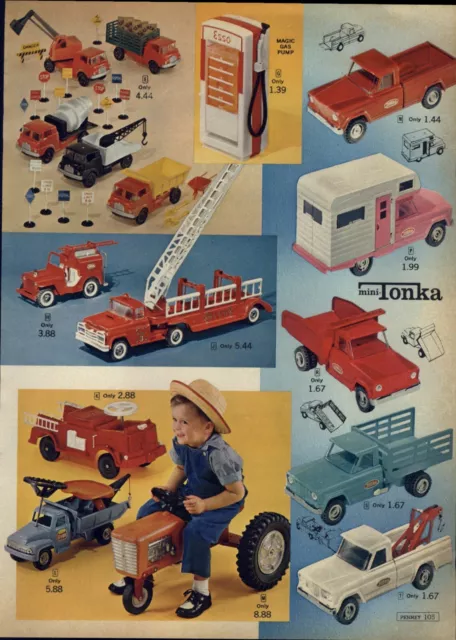 1964 PAPER AD COLOR Buddy L Tractor Murray Pedal Fire Truck Radio Wood Wagon Tot