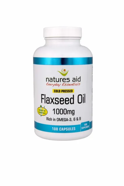 FLAXSEED OIL 1000MG Cold Pressed (Omega 3, 6 + 9) 180 Softgels-7 Pack £ ...