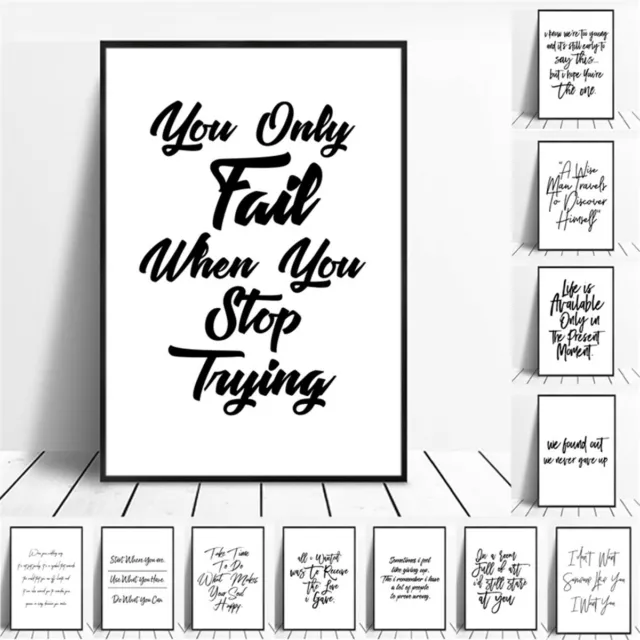 Inspirational Quote English Sentences Canvas Poster Wall Hangings Home Decor