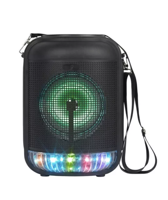 Intempo Party Speaker Karaoke Machine with Wired Mic LED Colour Changing Lights