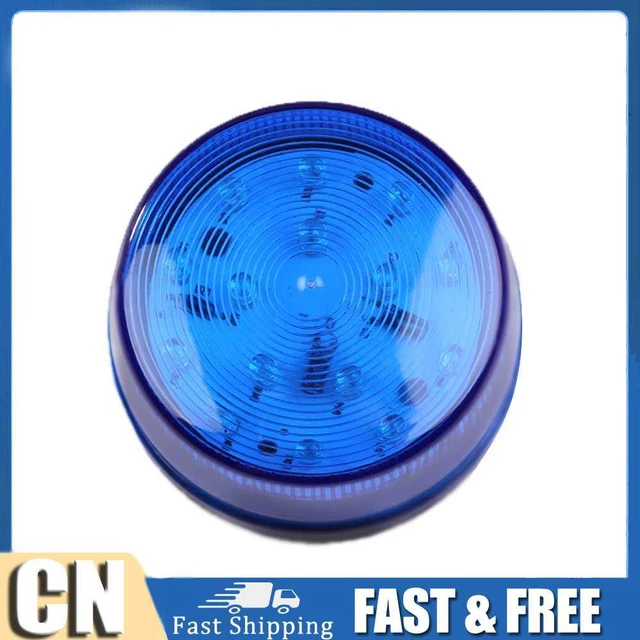 Lámpara de alarma de seguridad LED de 12 V Sirena de advertencia con luz intermitente azul (azul)