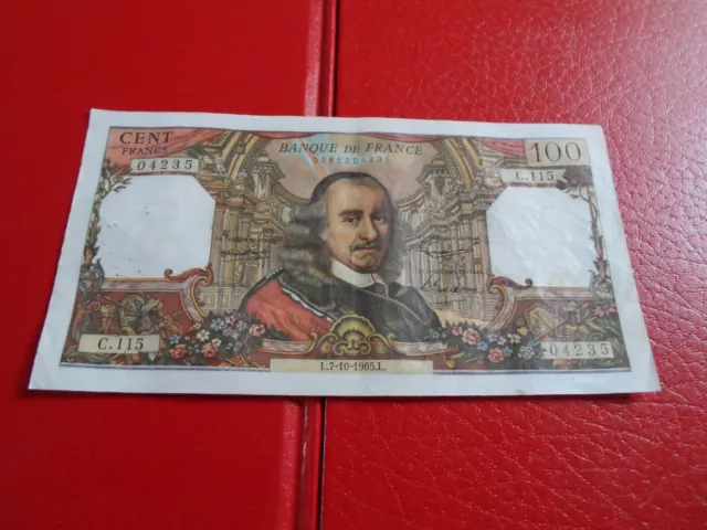 France: billet 100 francs corneille 1965