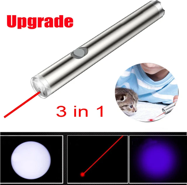 650nM Red Laser Pointer Pen Single Beam UV Light AA Mini LED Torch Pet Cat Toys