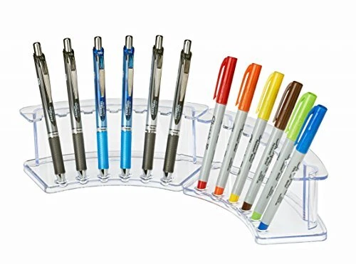 Pack of 2 Vertical 6 Slot Display Stand - Durable Acrylic Holder for Pens