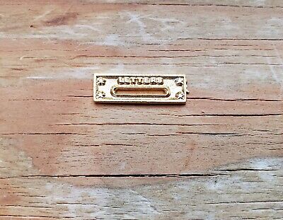 Dollhouse Miniature Letter Mail Slot for Exterior Door 1:12 Scale Gold Metal