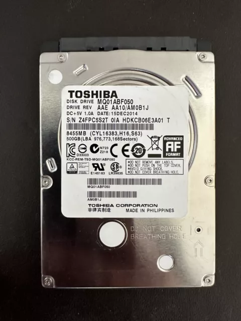 Toshiba MQ01ABF050 500GB 2.5" Laptop Hard Drive SATA HDD