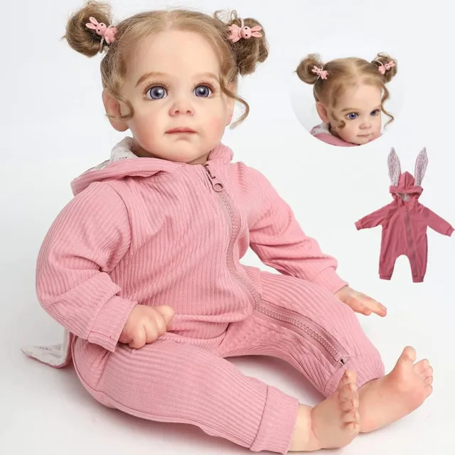 22" Reborn Dolls Baby Handmade Realistic Soft Silicone Vinyl Newborn Xmas Gifts