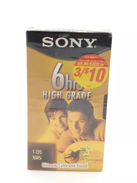 Sony T-120VHGL 6 Hours Blank High Grade VHS Cassette Tape Brand New Sealed