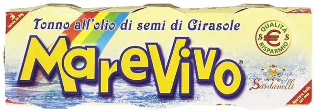 Marevivo Sardanelli Tonno all'Olio di Semi di Girasole, conf. da 3 X 80gr (240g)