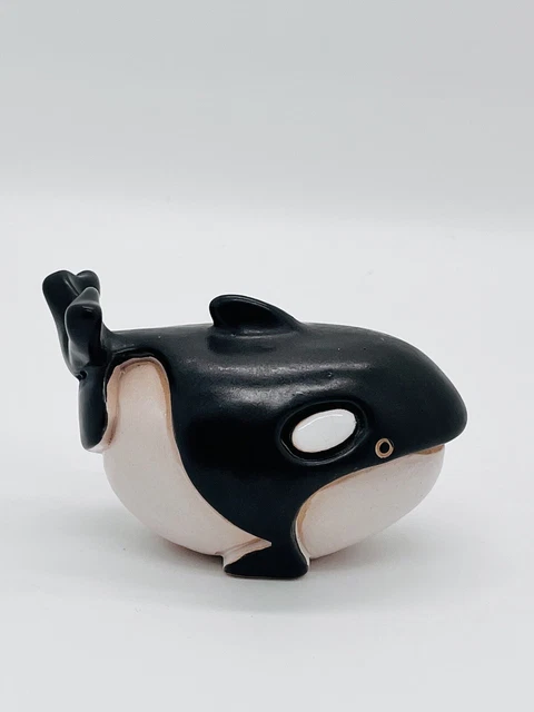 Vintage Artesania Rinconada Art Pottery Figurine Orca Whale Uruguay Clay Ceramic