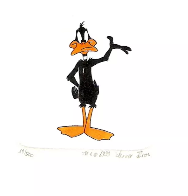 Warner Bros Daffy Duck Hand Painted Ltd Ed Etching