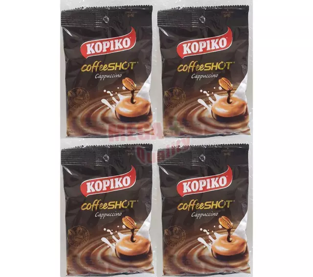 KOPIKO Cappuccino Delicious Rich real Coffee hard Candy 4 Packs = 36 tablets