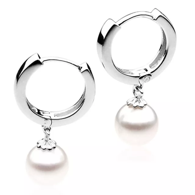 Pacific Pearls® Pendientes de perlas japonesas de agua salada Akoya de 8 mm...