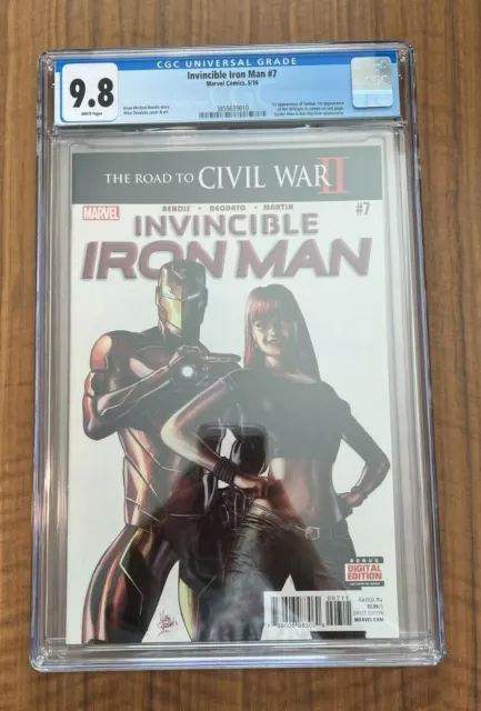 Invincible Iron Man #7, 1st Print, CGC 9.8,  First Appearance of Riri Williams